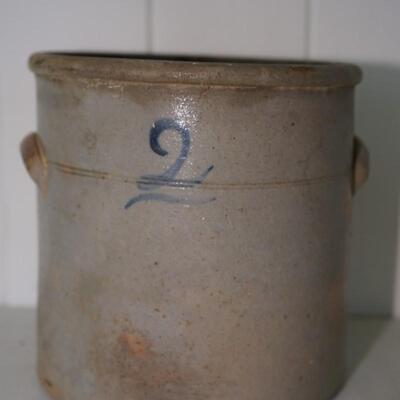 EARLY #2 CROCK COBALT NUMERAL