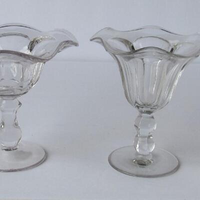 Vintage Glass Ice Cream Dishes, One Marked Heisey