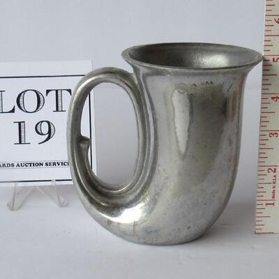 Older Metal Horn Shape Mug, USA