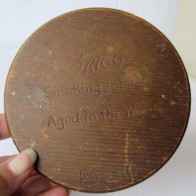 Vintage Briggs Smoking Tobacco Wood Barrel Shaped Holder