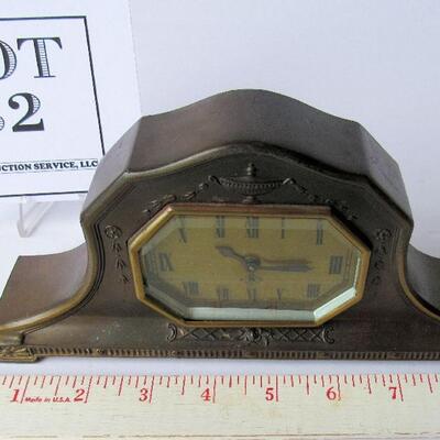 Vintage Metal Small Mantle Clock