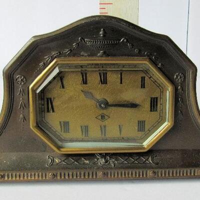 Vintage Metal Small Mantle Clock