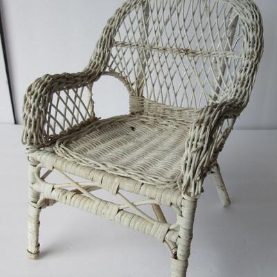 Small Decorative Wicker Chair, Large Doll/Bear Size