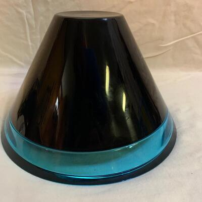Sasaki Vintage Art Glass Blue Bowl 9.5â€ wide x 5.5â€ high approx