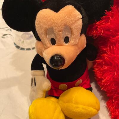 Vintage Elmo doll and Mickey Mouse doll