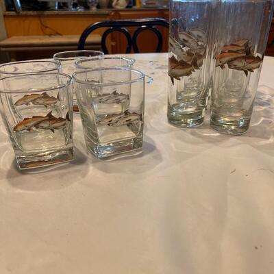 Vintage ARC Bar Man Cave Fish Double Old Fashioned Rocks