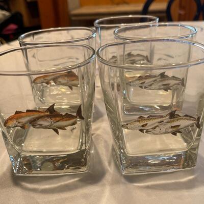 Vintage ARC Bar Man Cave Fish Double Old Fashioned Rocks