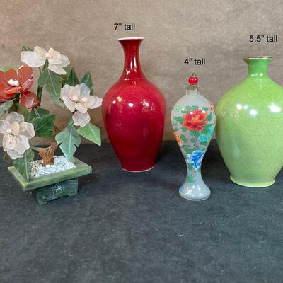 Lot 10. Leon Nigrosh Vases & Asian flowers