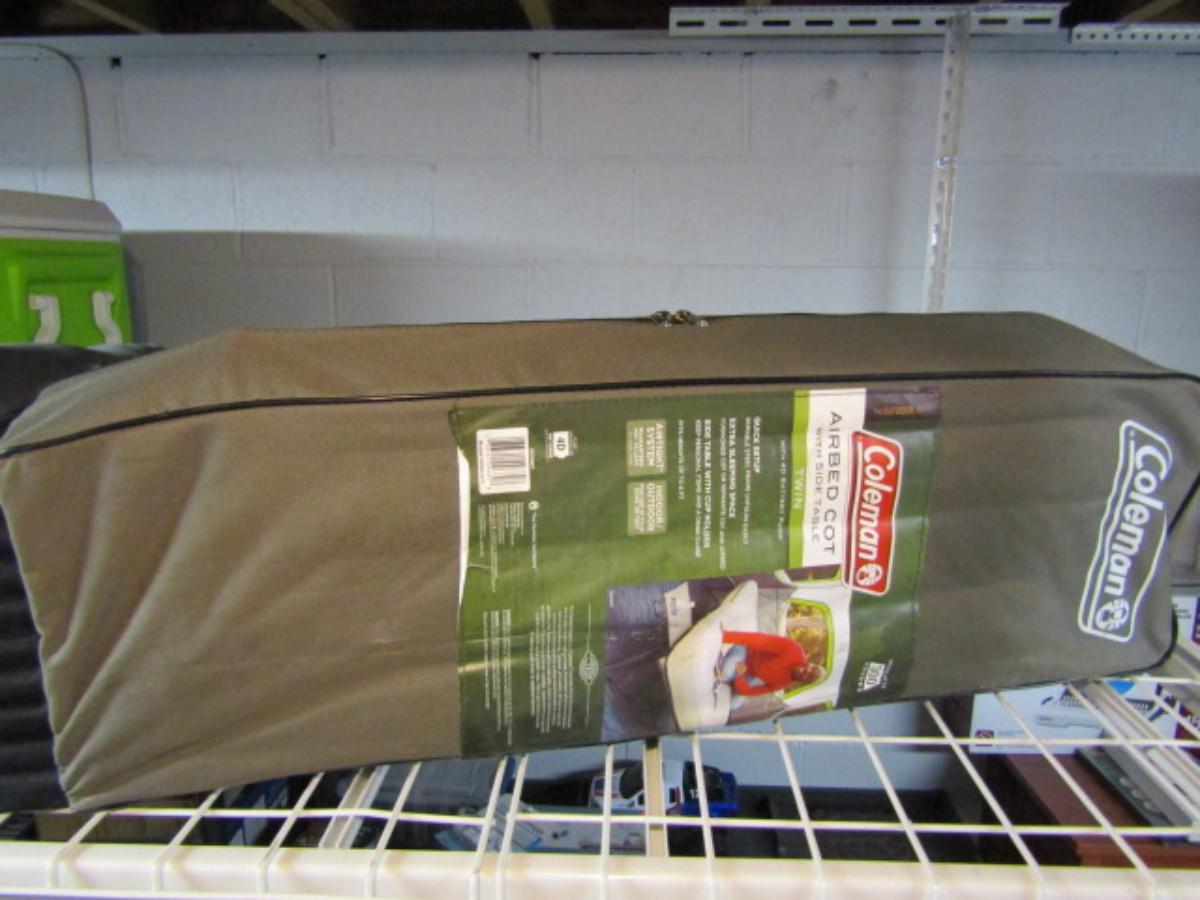 Coleman Airbed Cot with Side Table Twin Size 300 Lb Capacity