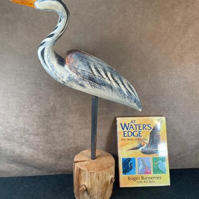 Lot 27  Blue Heron Figure and Book