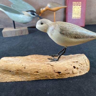 Lot 33. Three Wooden Birds and Antique Book