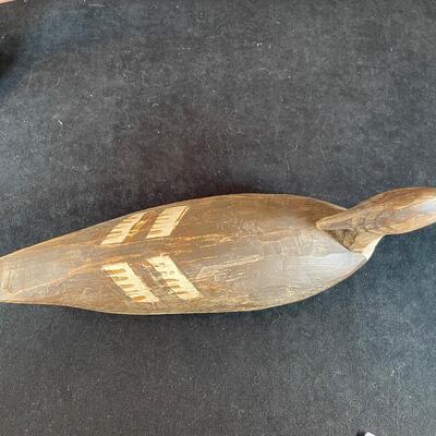 Lot 34. Two Duck Decoys and Loon Figurine