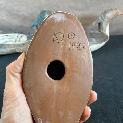 Lot 34. Two Duck Decoys and Loon Figurine