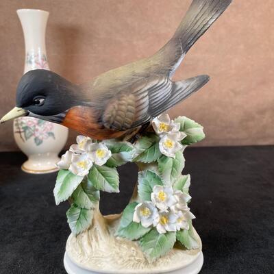 Lot 37. Lenox Vase and Two Porcelain Birds