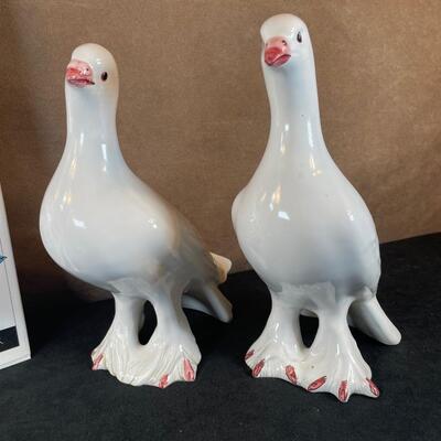 Lot 38. Pair of Ceramic Birds and Book