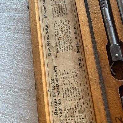 Antique Starrett 823B Inside Micrometer In Original Wood Box