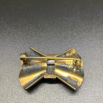 German Sterling Bow Pin with beautiful details