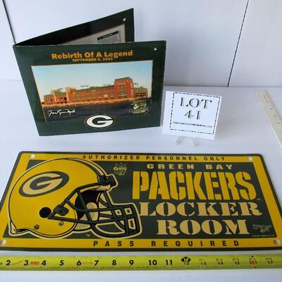 Green Bay Packers Locker Room Wall Hanger Sign and Rebirth of a Legend Flier