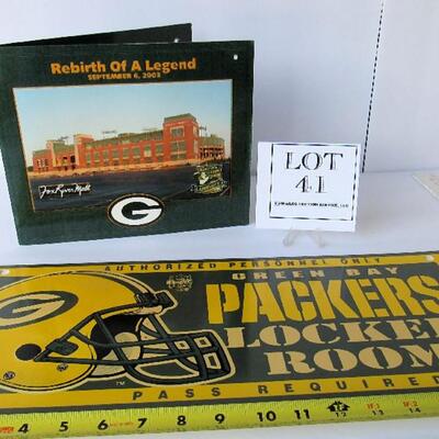 Green Bay Packers Locker Room Wall Hanger Sign and Rebirth of a Legend Flier