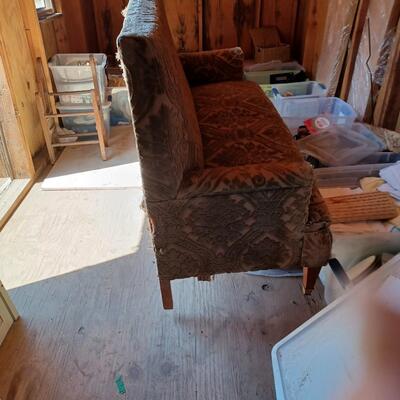 Antique Velvet Burnout Settee