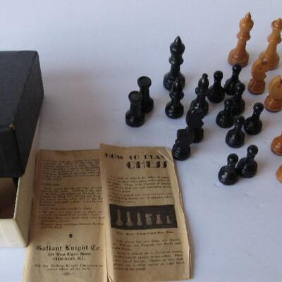 Mismatched Chess and Checkers Pieces, Various Makers