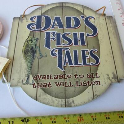Dad's Fish Tails and Other Wall Plaques and 1 Coaster