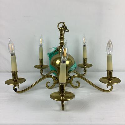 5068 Ball and Ball Hardware 5 Arm Reproduction Solid Brass Chandelier