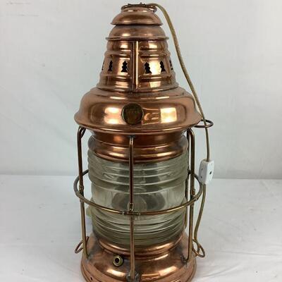 5071 Russell & Stoll Co New York Copper Electrified Boat Lantern