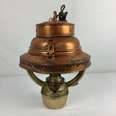 5073 Antique Copper Nautical Ship Electrified Trawler Lantern