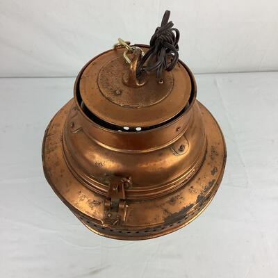 5073 Antique Copper Nautical Ship Electrified Trawler Lantern