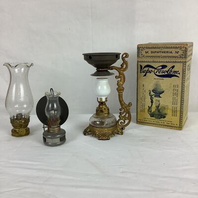 5074 Vapo-Cresoline Vaporizer/Mini Oil Lamp & Globe