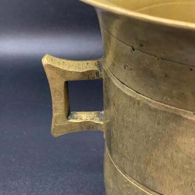 Antique Brass Mortar 5â€ high x 5â€ wide approx
