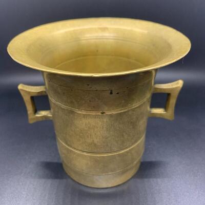 Antique Brass Mortar 5â€ high x 5â€ wide approx