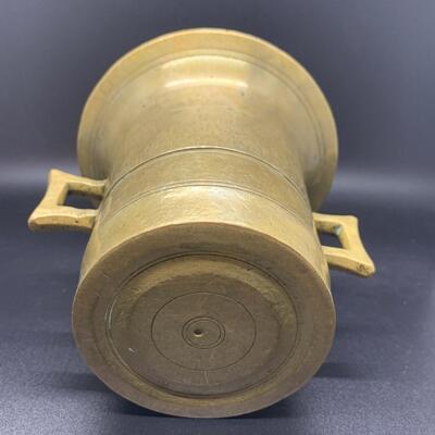 Antique Brass Mortar 5â€ high x 5â€ wide approx