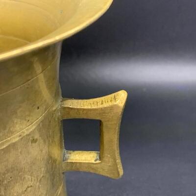 Antique Brass Mortar 5â€ high x 5â€ wide approx