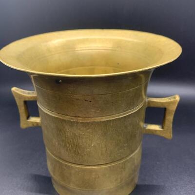 Antique Brass Mortar 5â€ high x 5â€ wide approx