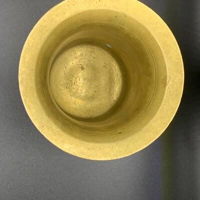 Antique Brass Mortar 5â€ high x 5â€ wide approx