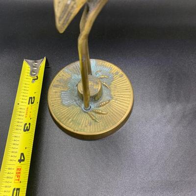 Vintage Brass Cranes Asian - 11.5â€ high & 7â€ high approx
