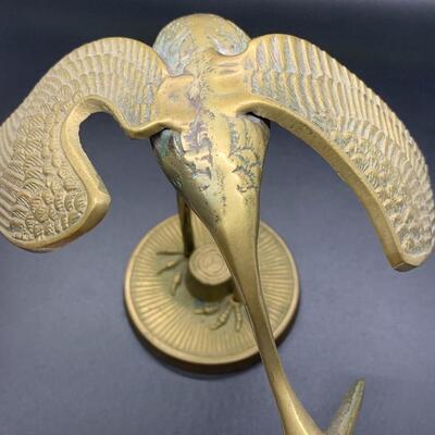 Vintage Brass Cranes Asian - 11.5â€ high & 7â€ high approx