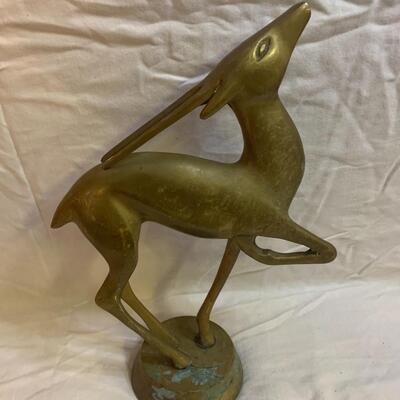 Vintage Brass Gazelle Antelope ðŸ¦Œ Deer Large 13.5â€ high x 9.5â€ wide approx
