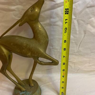 Vintage Brass Gazelle Antelope ðŸ¦Œ Deer Large 13.5â€ high x 9.5â€ wide approx