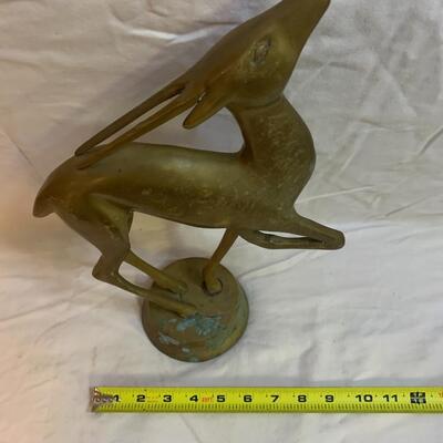 Vintage Brass Gazelle Antelope ðŸ¦Œ Deer Large 13.5â€ high x 9.5â€ wide approx