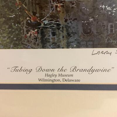 Larry S Anderson Art â€œTubing Down the Brandywineâ€ ðŸ›¶ 15.5â€ wide x 17.5â€ high approx