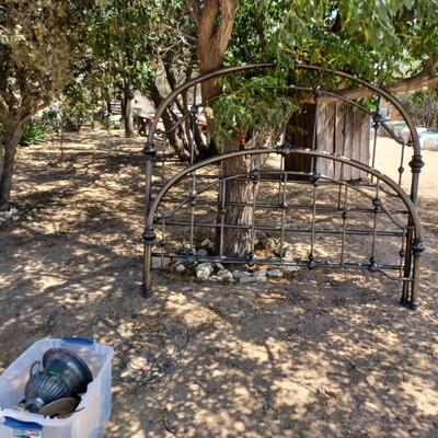 Vintage Bronze Colored Headboard and Footboard