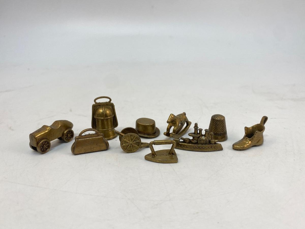 Lot of Gold Tone Monopoly Game Pieces Tokens