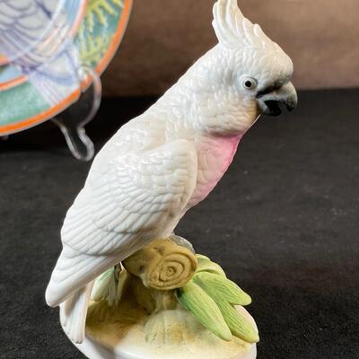 Lot 40 Two Lefton Parrots and Andrea Plate