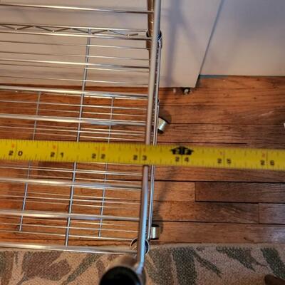 Small NSF  wire shelving 3 shelves on casters