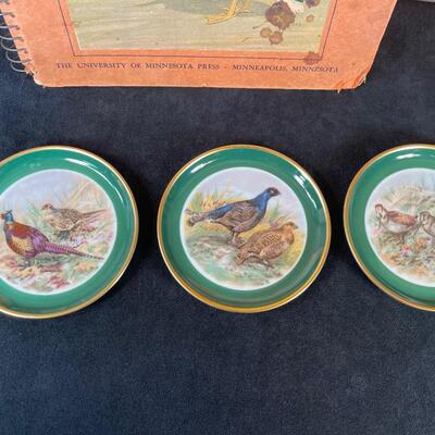 Lot 47.  Wood Quail Figure & Vintage Bird Book