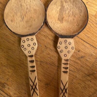 Primitive handcrafted ladles and measuring spoons
