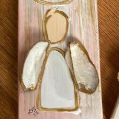 Handmade Oyster Angels on Wood